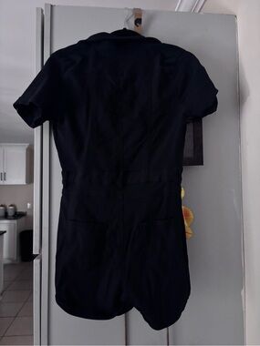 Fashion Nova Black Short Sleeve Romper Jumpsuit